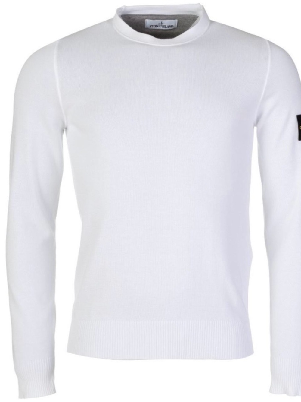 Stone Island White Crewneck Sweater for Men